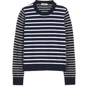 Madewell Mixed-Yarn Striped Sweater Women's Size Small  Navy Blue NWT